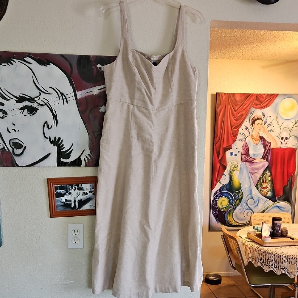 Elegant Cream Sleeveless Dress. Old Navy Women Large